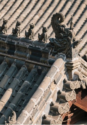 Grey architectural roof ridge beasts reference