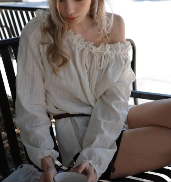 White blouse used as a fabric research reference